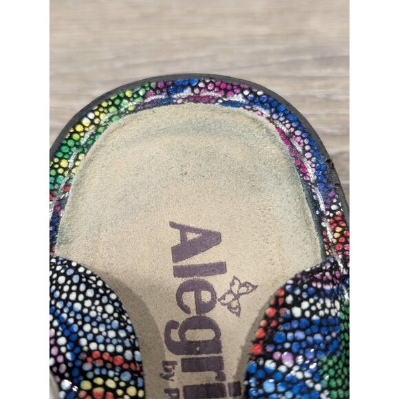Alegria Clogs Womens Size 38EU US8.5 Fre-387 Rainbow Mosaic Leather Multicolor - Picture 12 of 16